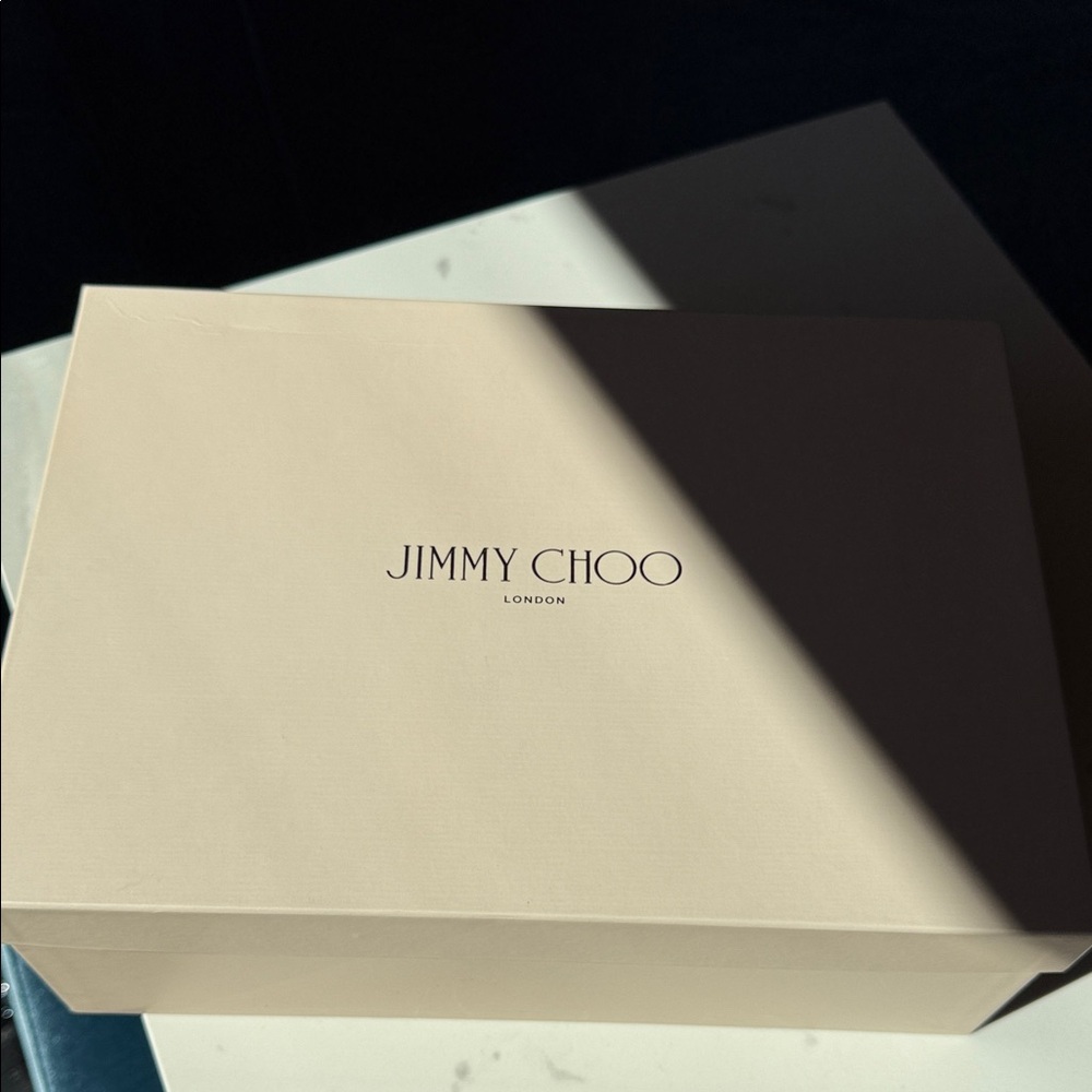 Jimmy Choo Elegant Navy and Gold Heels - Picture 9 of 9